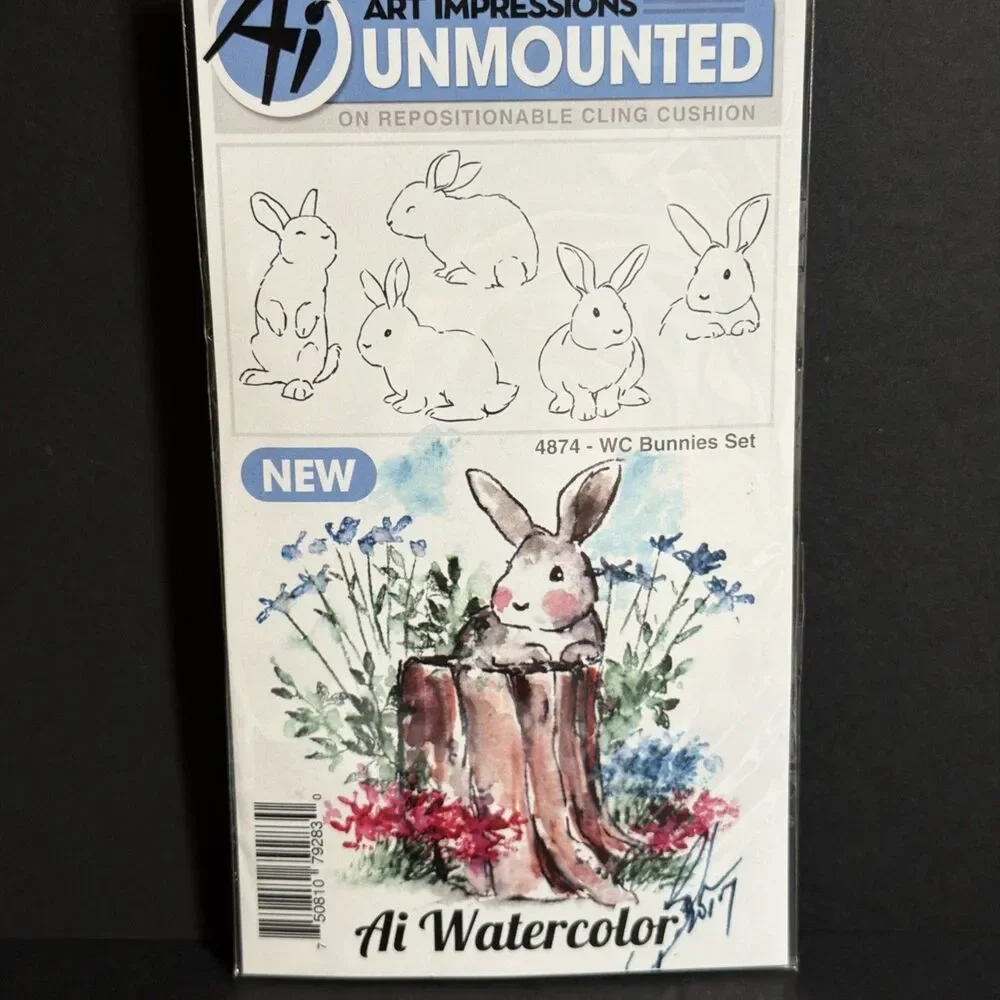 Art Impressions WC Bunnies Set - 4874 Stamps Water Color